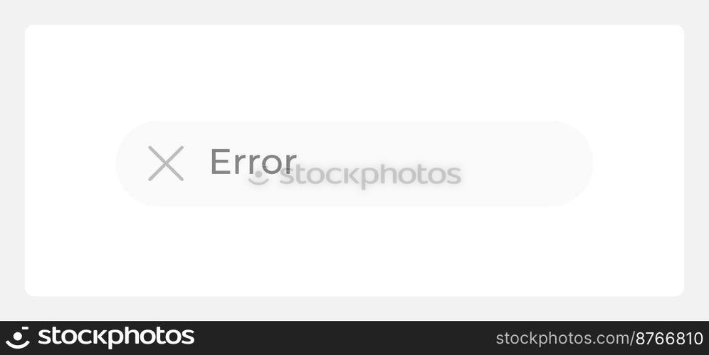 Error notification UI element template. Editable isolated vector dashboard component. Flat user interface. Visual data presentation. Web design widget for mobile application with light theme. Error notification UI element template