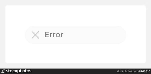 Error notification UI element template. Editable isolated vector dashboard component. Flat user interface. Visual data presentation. Web design widget for mobile application with light theme. Error notification UI element template