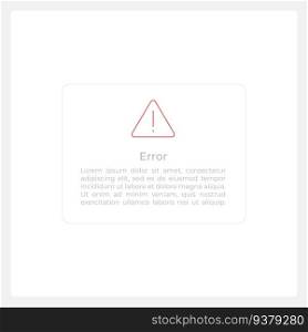 Error notification UI element template. Editable isolated vector dashboard component. Flat user interface. Visual data presentation. Web design widget for mobile application with light theme. Error notification UI element template