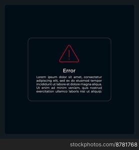 Warning message UI element template. Editable isolated vector dashboard ...