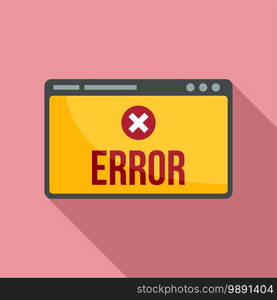 Error web page icon. Flat illustration of error web page vector icon for web design. Error web page icon, flat style