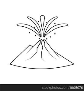 erupting volcano icon vector illustration symbol design