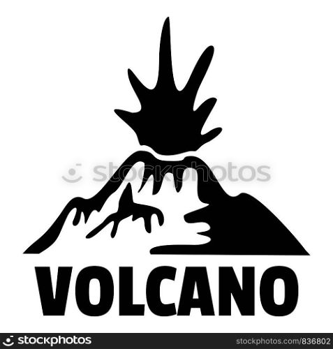 Erupting volcano logo. Simple illustration of erupting volcano vector logo for web design isolated on white background. Erupting volcano logo, simple style