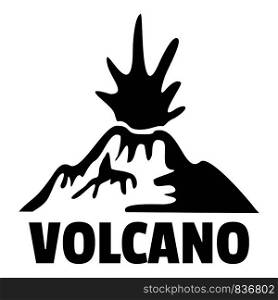 Erupting volcano logo. Simple illustration of erupting volcano vector logo for web design isolated on white background. Erupting volcano logo, simple style