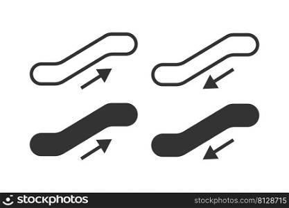 Escalator up and down icon. Elevator illustration symbol. Sign electronic stairway vector.