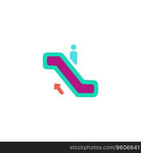 Escalator up Icon Vector. Flat color symbol. Escalator up Icon Vector