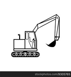 escavator icon logo vector design