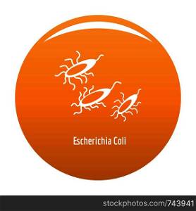 Escherichia Coli icon. Simple illustration of escherichia colin vector icon for any design orange. Escherichia Coli icon vector orange