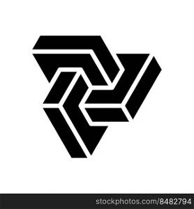 esher impossible geometric shape glyph icon vector. esher impossible geometric shape sign. isolated symbol illustration. esher impossible geometric shape glyph icon vector illustration