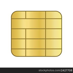 Esim. Esim card for mobile connection. Icon of sim card with chip. 5g chip embedded. Icon for smartphone and wireless. Microchip technology for communication. Vector.