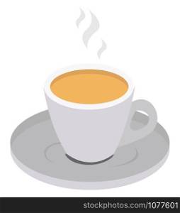 Espresso coffee, illustration, vector on white background.