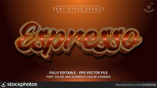 Espresso Text Style Effect. Editable Graphic Text Template.