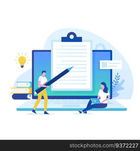 Essay writing illustration concept. illustrations for websites, landing pages, mobile applications, posters and banners.