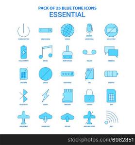 Essential Blue Tone Icon Pack - 25 Icon Sets
