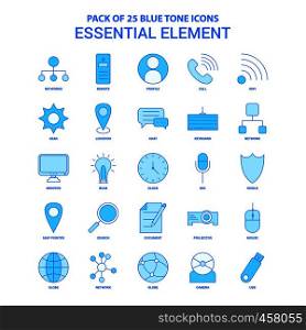 Essential Element Blue Tone Icon Pack - 25 Icon Sets