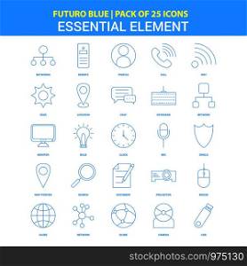 Essential Element Icons - Futuro Blue 25 Icon pack
