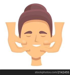 Essential face massage icon cartoon vector. Facial skin. Woman care. Essential face massage icon cartoon vector. Facial skin