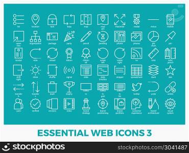 Essential mixed web icons. Essential mixed web icons set in modern line icon style for ui, ux, website, web, app graphic design
