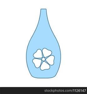 Essential Oil Icon. Thin Line With Blue Fill Design. Vector Illustration.