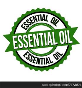 Essential oil label or sticker on white background, vector illustration