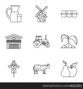 Estate icons set. Outline illustration of 9 estate vector icons for web. Estate icons set, outline style