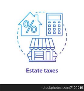 Estate taxes blue concept icon. Financial levy idea thin line illustration. Inheritance tax. Paying percent for inherited assets, money and property. Real estate fee. Vector isolated outline drawing