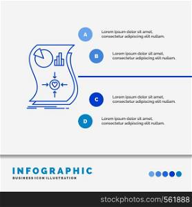 Estimation, love, relationship, response, responsive Infographics Template for Website and Presentation. Line Blue icon infographic style vector illustration. Vector EPS10 Abstract Template background