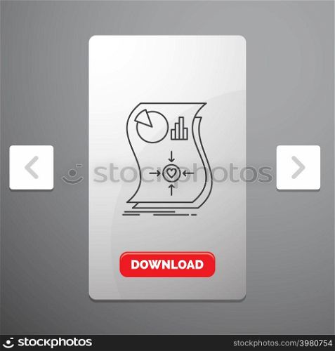 Estimation, love, relationship, response, responsive Line Icon in Carousal Pagination Slider Design & Red Download Button