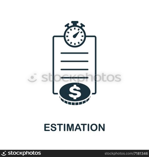 Estimation vector icon illustration. Creative sign from agile icons collection. Filled flat Estimation icon for computer and mobile. Symbol, logo vector graphics.. Estimation vector icon symbol. Creative sign from agile icons collection. Filled flat Estimation icon for computer and mobile