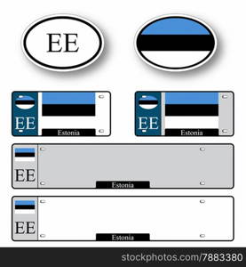 estonia auto set against white background, abstract vector art illustration, image contains transparency