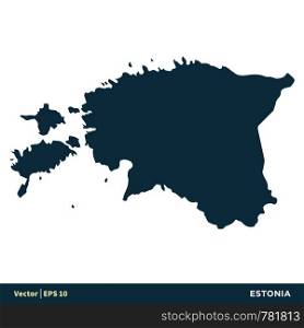 Estonia - Europe Countries Map Vector Icon Template Illustration Design. Vector EPS 10.