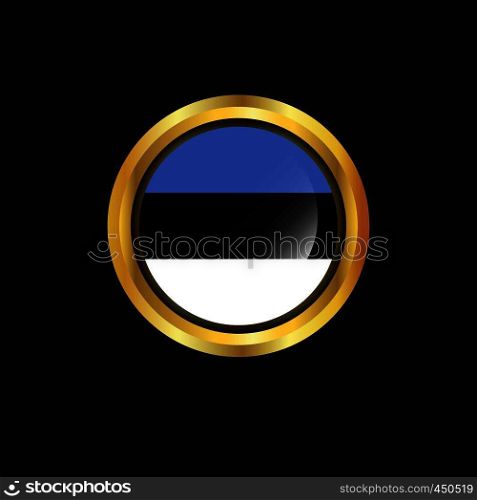 Estonia flag Golden button