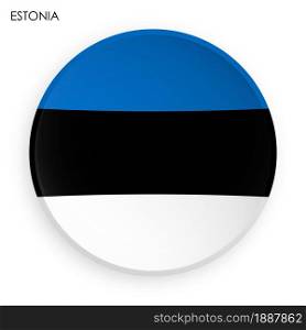 ESTONIA flag icon in modern neomorphism style. Button for mobile application or web. Vector on white background