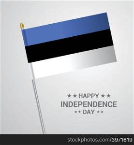 Estonia Independence day typographic design with flag vector