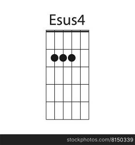 Esus4 guitar chord icon vector illustration design