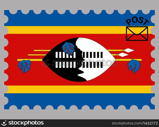 Eswatini, Swaziland national country flag. original colors and proportion. Simply vector illustration background. Isolated symbols and object for design, education, learning, postage stamps and coloring book, marketing. From world set