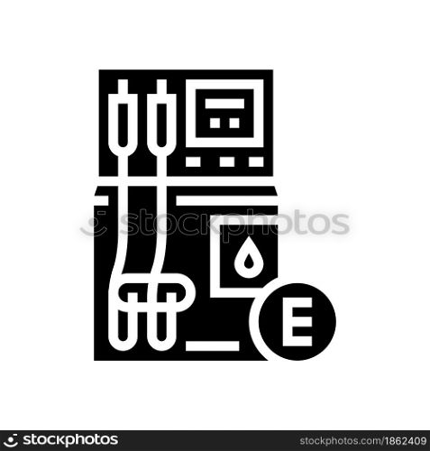 ethanol gas station glyph icon vector. ethanol gas station sign. isolated contour symbol black illustration. ethanol gas station glyph icon vector illustration