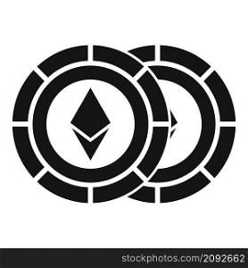 Ethereum coin icon simple vector. Digital cryptocurrency. Crypto bitcoin. Ethereum coin icon simple vector. Digital cryptocurrency