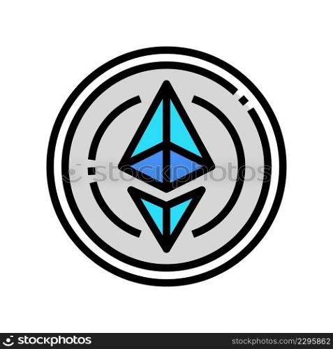 ethereum cryptocurrency color icon vector. ethereum cryptocurrency sign. isolated symbol illustration. ethereum cryptocurrency color icon vector illustration