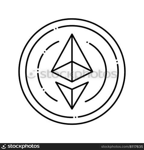 ethereum cryptocurrency line icon vector. ethereum cryptocurrency sign. isolated contour symbol black illustration. ethereum cryptocurrency line icon vector illustration