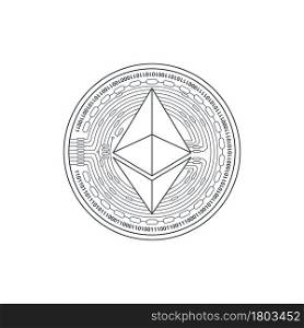 Ethereum icon. Cryptocurrency logo. Digital cryptographic currency ethereum. Ethereum sign concept. Vector illustration