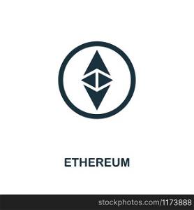 Ethereum icon. Monochrome style design from crypto currency collection. UI. Pixel perfect simple pictogram ethereum icon. Web design, apps, software, print usage.. Ethereum icon. Monochrome style design from crypto currency icon collection. UI. Pixel perfect simple pictogram ethereum icon. Web design, apps, software, print usage.