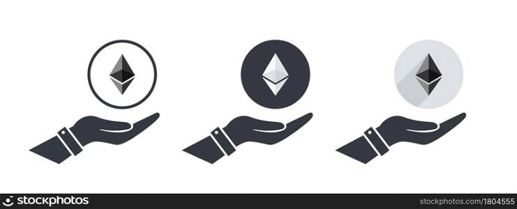 Ethereum icons. Cryptocurrency Icons. Business and finance editable icons. Vector illustration