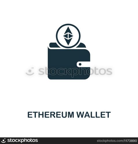 Ethereum Wallet icon. Monochrome style design from crypto currency collection. UI. Pixel perfect simple pictogram ethereum wallet icon. Web design, apps, software, print usage.. Ethereum Wallet icon. Monochrome style design from crypto currency icon collection. UI. Pixel perfect simple pictogram ethereum wallet icon. Web design, apps, software, print usage.