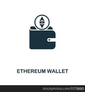 Ethereum Wallet icon. Monochrome style design from crypto currency collection. UI. Pixel perfect simple pictogram ethereum wallet icon. Web design, apps, software, print usage.. Ethereum Wallet icon. Monochrome style design from crypto currency icon collection. UI. Pixel perfect simple pictogram ethereum wallet icon. Web design, apps, software, print usage.