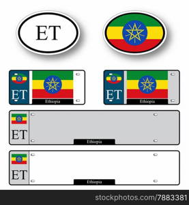 ethiopia auto set against white background, abstract vector art illustration, image contains transparency