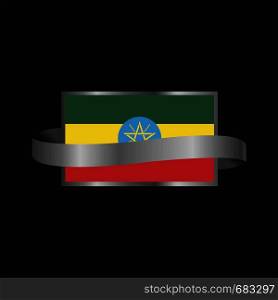 Ethiopia flag Ribbon banner design