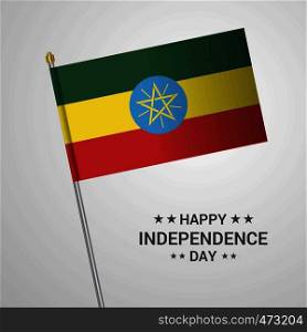 Ethiopia Independence day typographic design with flag vector
