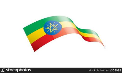 Ethiopia national flag, vector illustration on a white background. Ethiopia flag, vector illustration on a white background