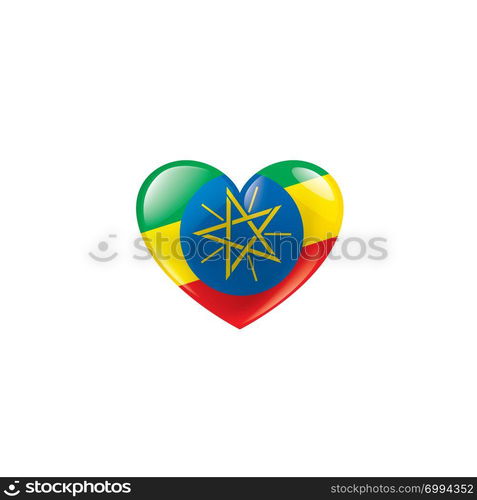 Ethiopia national flag, vector illustration on a white background. Ethiopia flag, vector illustration on a white background